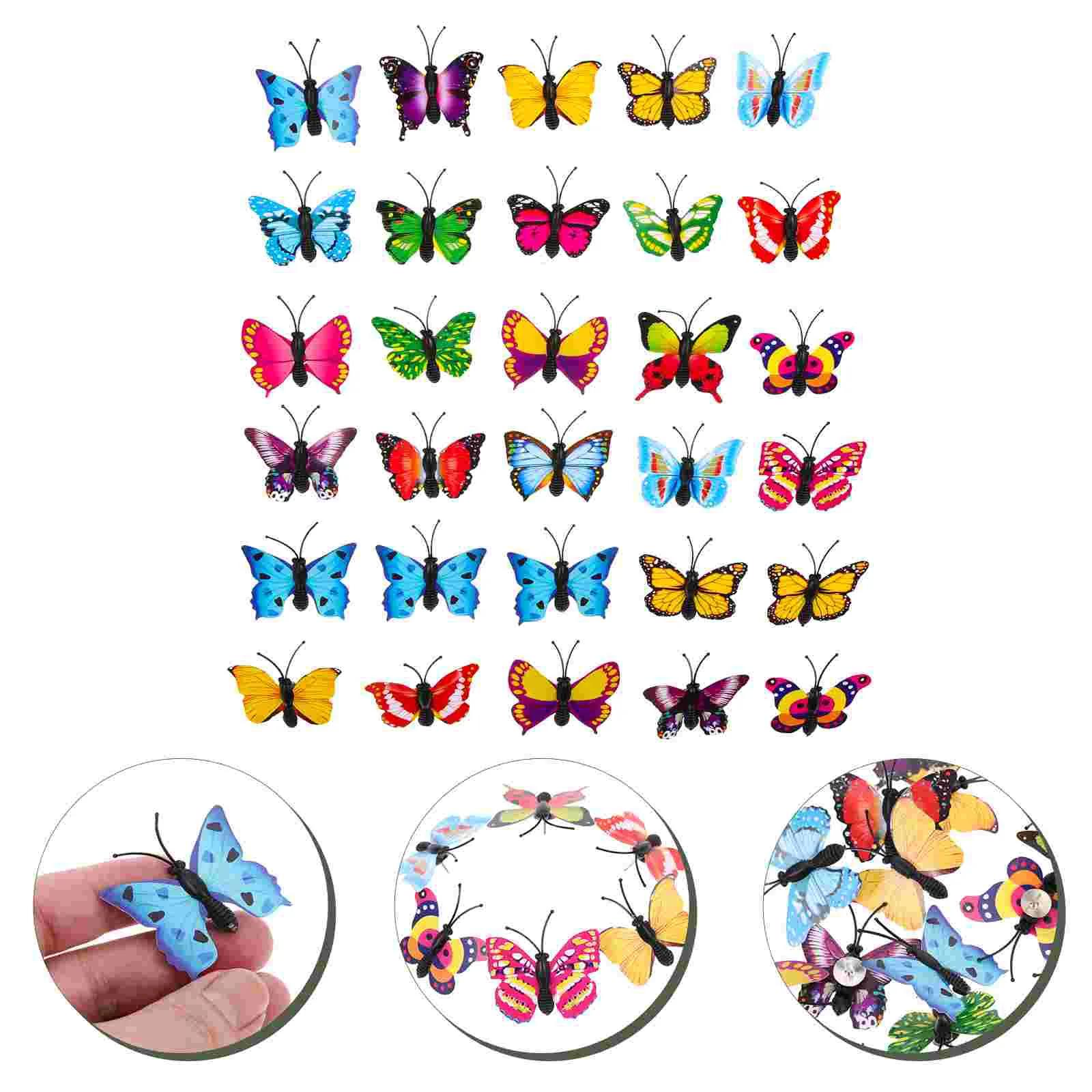 나비 푸쉬핀 장식 엄지 압정, 사무실 사진 벽, 다채로운 나비 게시판, 30 개